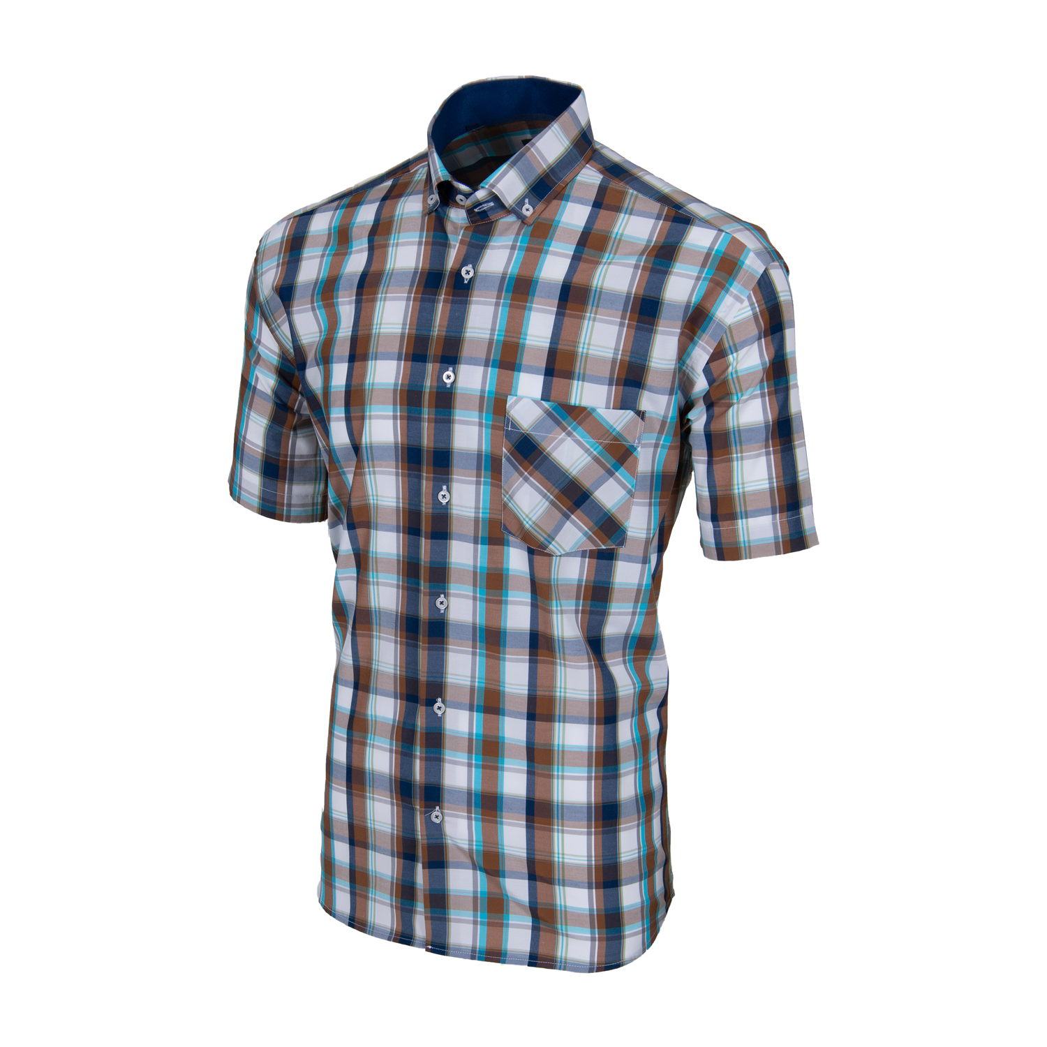 turquoise-half-sleeve-check